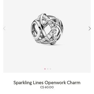 AUTHENTIC Pandora Sparkly Lines Openwork Charm